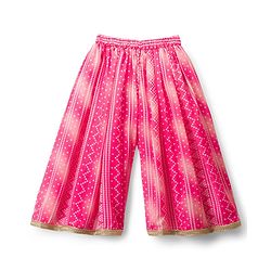 Babyhug Woven Half Sleeves Printed & Embroidered Indo Western Set with Dupatta - Pink