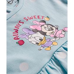 Babyhug Disney Frill Sleeves Frocks With Minnie & Friends Print Pack Of 2 - Light Blue & Lime Green