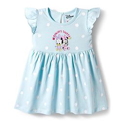 Babyhug Disney Frill Sleeves Frocks With Minnie & Friends Print Pack Of 2 - Light Blue & Lime Green