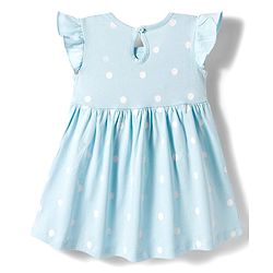 Babyhug Disney Frill Sleeves Frocks With Minnie & Friends Print Pack Of 2 - Light Blue & Lime Green