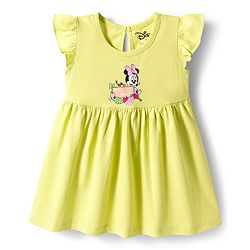 Babyhug Disney Frill Sleeves Frocks With Minnie & Friends Print Pack Of 2 - Light Blue & Lime Green