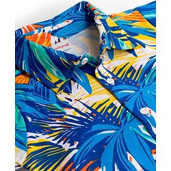 Babyhug Cotton Knit Half Sleeves Tropical Theme Printed Co-ords Shirt & Shorts Set - Navy Blue