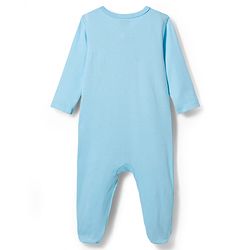Babyhug Cotton Knit Full Sleeves Footed Sleepsuits With Dino Print Pack Of 3 - Light Blue White & Orange