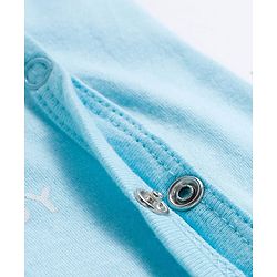 Babyhug Cotton Knit Full Sleeves Footed Sleepsuits With Dino Print Pack Of 3 - Light Blue Black & White