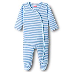 Babyhug Cotton Knit Full Sleeves Footed Sleepsuits With Panda Print Pack Of 3 - Limegreen Light Blue & Aqua