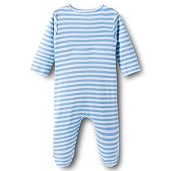Babyhug Cotton Knit Full Sleeves Footed Sleepsuits With Panda Print Pack Of 3 - Limegreen Light Blue & Aqua