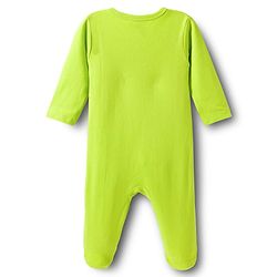 Babyhug Cotton Knit Full Sleeves Footed Sleepsuits With Panda Print Pack Of 3 - Limegreen Light Blue & Aqua
