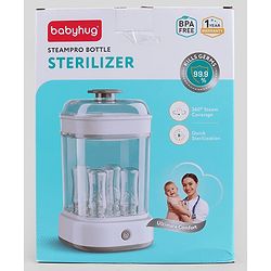 Babyhug SteamPro Electric Sterilizer | Fits 5 Bottles | Fast & Hygienic Sterilization for Baby Essentials