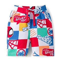 Babyhug Marvel Single Jersey Knit Half Sleeves Co-ords T-Shirt & Shorts Set with Spiderman Graphic - Multicolor