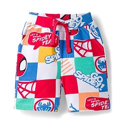 Babyhug Marvel Single Jersey Knit Half Sleeves Co-ords T-Shirt & Shorts Set with Spiderman Graphic - Multicolor