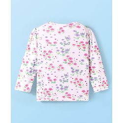 Babyhug 100% Cotton Interlock Knit Jhablas With Floral Print Pack Of 3 - Pink White & Red