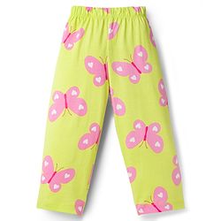 Babyhug Cotton Knit Full Sleeves Co-ord Night Suit With Butterfly Print - Light Green