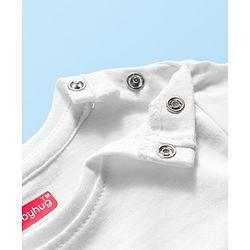 Babyhug Cotton Knit Full Sleeves Night Suit With Cherry & Heart Print - White & Red