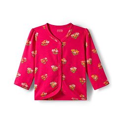 Babyhug 100% Cotton Interlock Knit Jhablas With Floral Print Pack Of 3 - Red Mustard & Cream