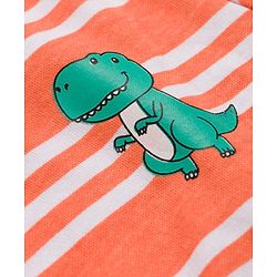 Babyhug 100% Cotton Knit Half Sleeves Jhablas With Dino Print Pack of 3 - Peach Light & Navy Blue