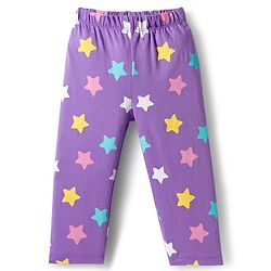 Babyhug Cotton Knit Full Sleeves Night Suit With Unicorn & Star Print - Purple