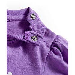 Babyhug Cotton Knit Full Sleeves Night Suit With Unicorn & Star Print - Purple