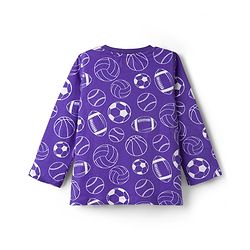 Babyhug Cotton Knit Full Sleeves Co-ord Night Suit With Sports Print - Purple