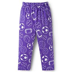 Babyhug Cotton Knit Full Sleeves Co-ord Night Suit With Sports Print - Purple