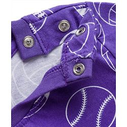 Babyhug Cotton Knit Full Sleeves Co-ord Night Suit With Sports Print - Purple