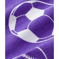Babyhug Cotton Knit Full Sleeves Co-ord Night Suit With Sports Print - Purple