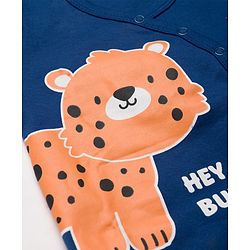Babyhug 100% Cotton Knit Half Sleeves Jhablas With Animal Print Pack of 3 - Navy Blue & White