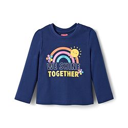 Babyhug Cotton Knit Full Sleeves Night Suit With Floral Print - Navy Blue