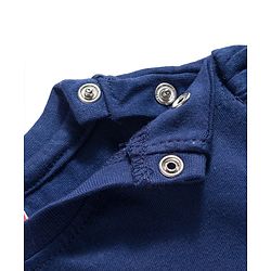 Babyhug Cotton Knit Full Sleeves Night Suit With Floral Print - Navy Blue