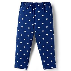 Babyhug Cotton Knit Full Sleeves Night Suit With Rainbow & Heart Print - Navy Blue