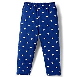 Babyhug Cotton Knit Full Sleeves Night Suit With Rainbow & Heart Print - Navy Blue