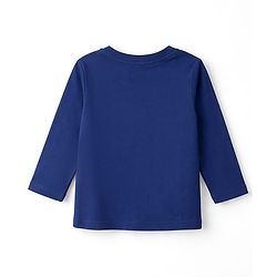 Babyhug Cotton Knit Full Sleeves Night Suit With Text Print - Navy Blue