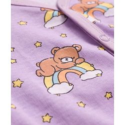 Babyhug Interlock Knit Half Sleeves Jhablas With Animal Print Pack Of 3 - Purple Yellow & Teal Blue