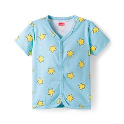Babyhug Interlock Knit Half Sleeves Jhablas With Animal Print Pack Of 3 - Purple Yellow & Teal Blue