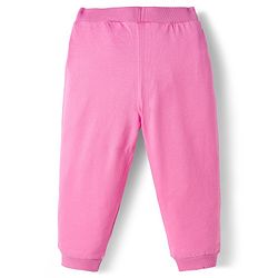 Babyhug Cotton Knit Full Length Lounge Pants With Heart & Polka Dot Print Pack of 3 - Pink Purple & White