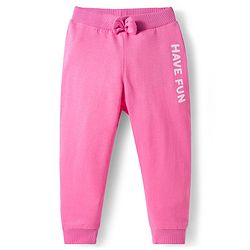 Babyhug Cotton Knit Full Length Lounge Pants With Heart & Polka Dot Print Pack of 3 - Pink Purple & White
