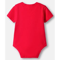 Babyhug 100% Cotton Knit Half Sleeves Striped & Sea Animals Printed Onesies Pack of 3 - Red Blue & White