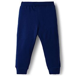 Babyhug Cotton Knit Full Length Lounge Pants With Vehicle Print Pack of 3 - Navy Blue Orange & White