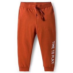 Babyhug Cotton Knit Full Length Lounge Pants With Vehicle Print Pack of 3 - Navy Blue Orange & White