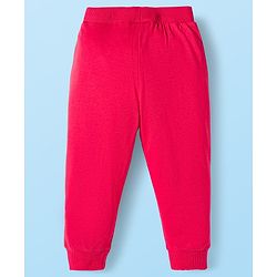 Babyhug Cotton Knit Full Length Lounge Pants With Cherry Print Pack of 3 - Pink Red & White