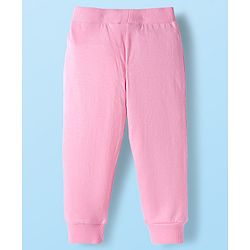 Babyhug Cotton Knit Full Length Lounge Pants With Cherry Print Pack of 3 - Pink Red & White