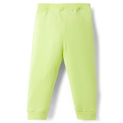 Babyhug Cotton Knit Full Length Lounge Pants with Floral & Heart Print Bow Applique Pack of 3 - Lime Green Pink & Lilac