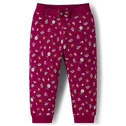 Babyhug Cotton Knit Full Length Lounge Pants with Floral & Polka Dot Print Bow Applique Pack of 3 - Navy Blue Pink & Maroon