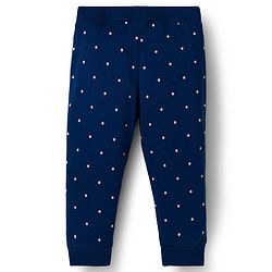 Babyhug Cotton Knit Full Length Lounge Pants with Floral & Polka Dot Print Bow Applique Pack of 3 - Navy Blue Pink & Maroon