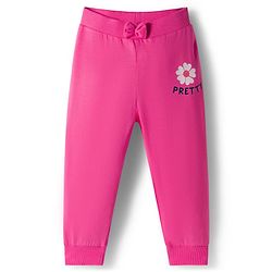 Babyhug Cotton Single Jersey Knit Full Length Lounge Pant With Floral Print Pack Of 3 - Navy Blue Pink & Olive Green