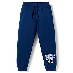 Babyhug Single Jersey Knit Full Length Lounge Pant With Text Print Pack Of 3 - Red Navy Blue & Teal Blue