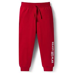 Babyhug Single Jersey Knit Full Length Lounge Pant With Text Print Pack Of 3 - Red Blue & Green