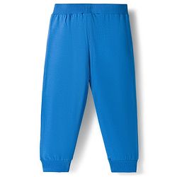 Babyhug Cotton Single Jersey Knit Full Length Lounge Pant With Text Print Pack Of 3 - Blue Green & Black