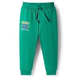Babyhug Cotton Single Jersey Knit Full Length Lounge Pant With Text Print Pack Of 3 - Blue Green & Black