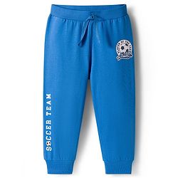 Babyhug Cotton Single Jersey Knit Full Length Lounge Pant With Text Print Pack Of 3 - Blue Green & Black