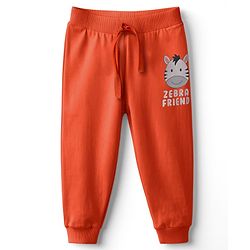 Babyhug Cotton Single Jersey Knit Full Length Lounge Pant With Animal Print Pack Of 3 - Teal Blue Orange & Beige